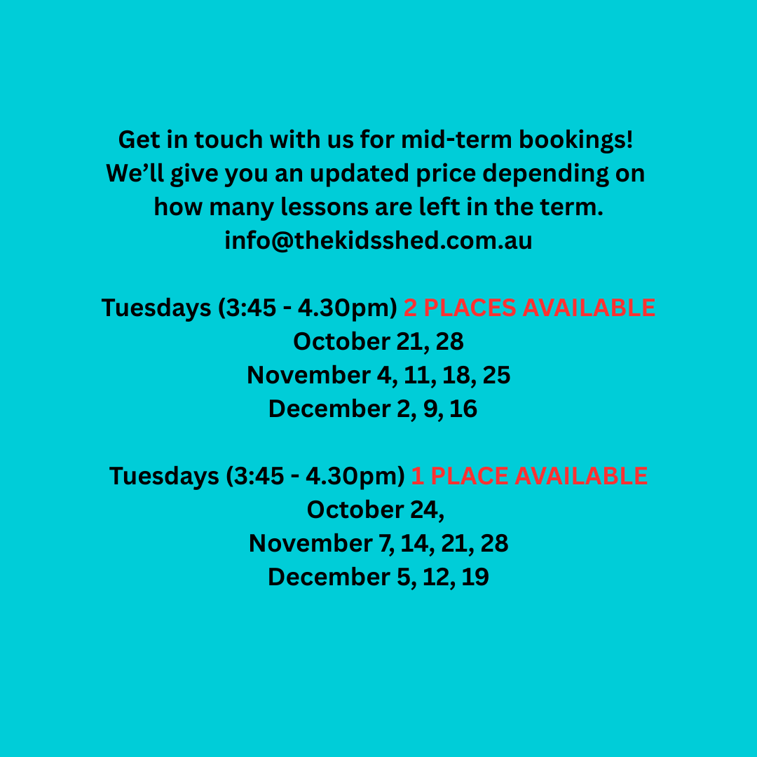 Mid-Term Enrollment Woodwork & Craft Classes 5-8 year olds